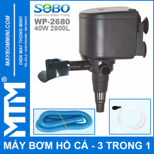 May bom chim oxy ho ca 220V 40W 2800L Sobo WP 2680 chinh hang