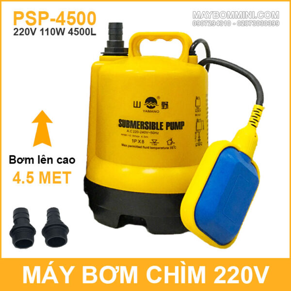 May bom chim tu dong luu luong lon 220v 110W 4500L Yamano