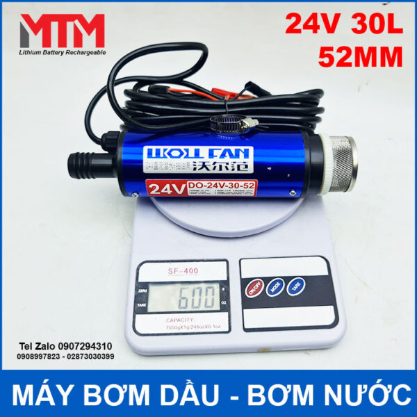 May bom dau bom chat long 24V 100W 30L 52mm trong luong