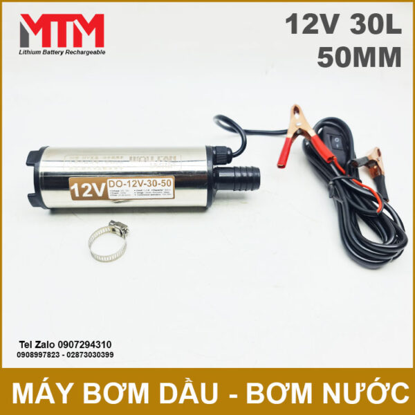 May bom dau bom nuoc chim 12V 100W 30L 50mm