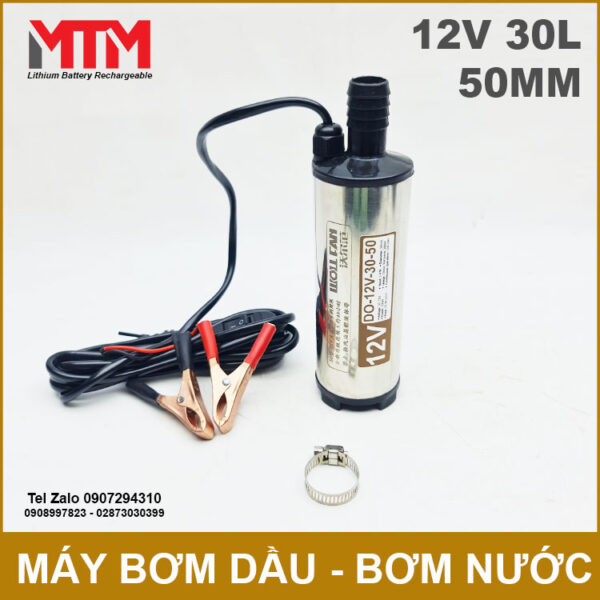 May bom dau bom nuoc chim 12V 100W 30L 50mm chinh hang