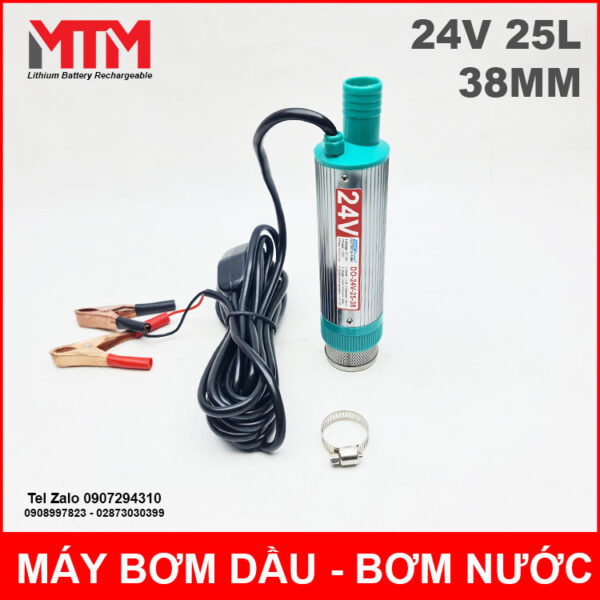 May bom dau bom nuoc chim 24V 100W 25L 38mm