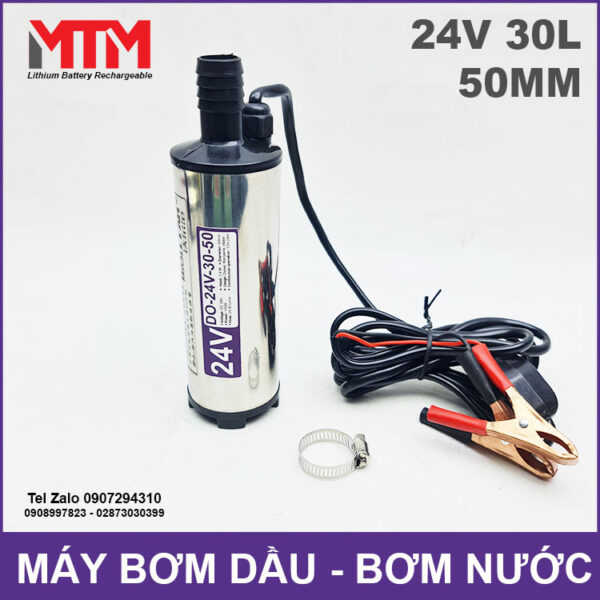 May bom dau bom nuoc chim 24V 100W 30L 50mm