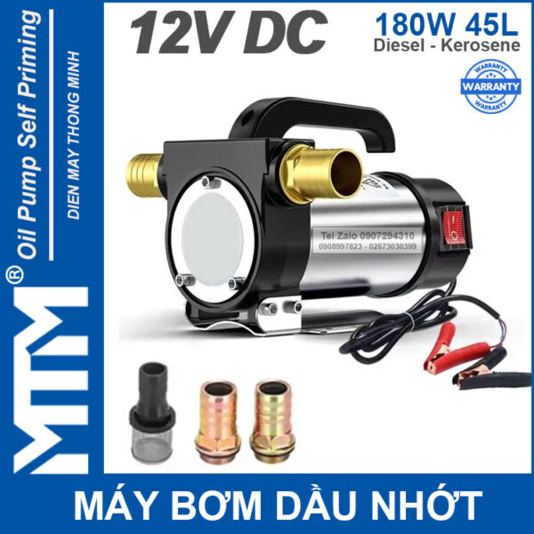 May bom dau nhot 12V 180W 45L Oring MTM cao cap chinh hang gia re