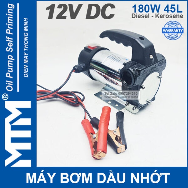 May bom dau nhot 12V 180W 45L Oring MTM dung binh ac quy