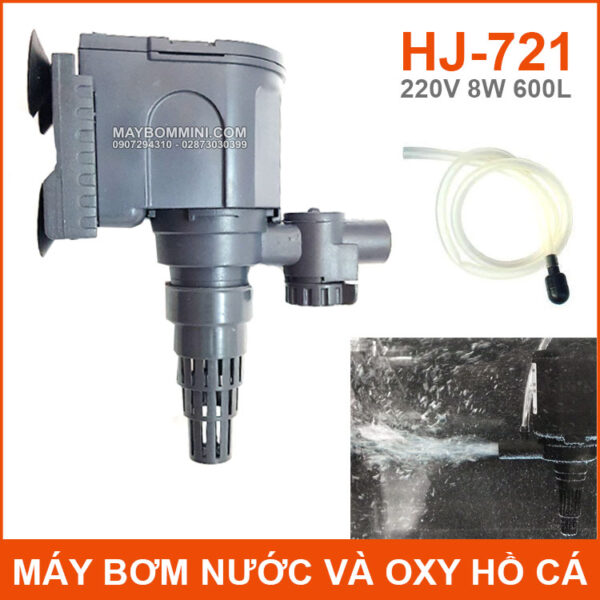 May bom ho ca va oxy loc nuoc 220V 8W 600L HJ 721 chinh hang