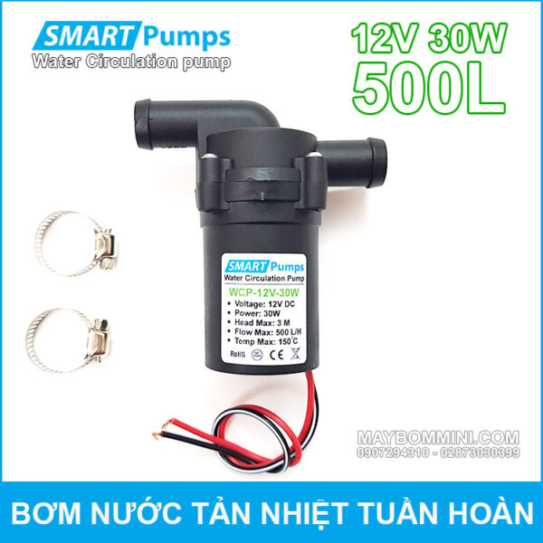 May bom nuoc tan hiet tuan hoan 12V 30W 500L Smartpumps