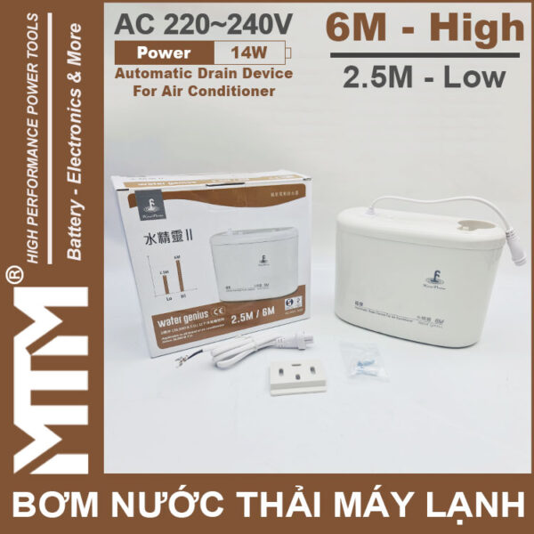 May bom nuoc thai may lanh 220V 14W 2m5 6M Kingpump