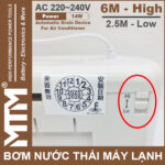 May bom nuoc thai may lanh 220V 14W 2m5 6M Kingpump chinh bom cao