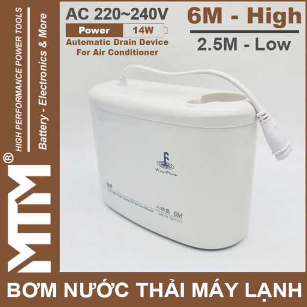 May bom nuoc thai may lanh 220V 14W 2m5 6M Kingpump chinh hang gia re