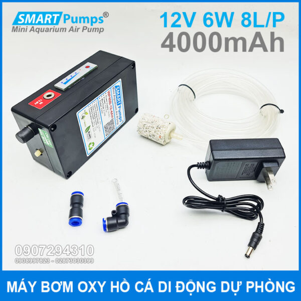 May bom oxy du phong 8L 6W 12V 4Ah gia re