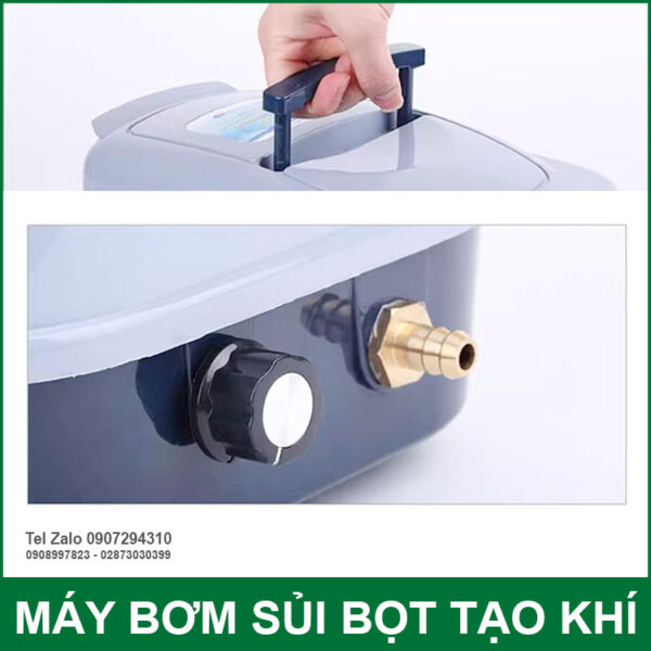 May bom sui bot khi ho ca 220V 20W 30L Auto AC DC Resun chinh hang