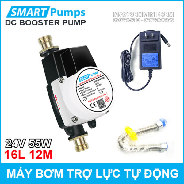 May bom tro luc nuoc tu dong 24v 55w 16l smartpumps chinh hang gia re