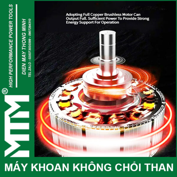 May khoan bat vit khong choi thang 16V MTM M168 10mm 60N 2000rpm 23 cap co bua Brushless
