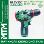 May khoan bat vit khong choi thang 16V MTM M168 10mm 60N 2000rpm 23 cap co bua chinh hang