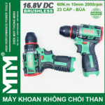 May khoan bat vit khong choi thang 16V MTM M168 10mm 60N 2000rpm 23 cap co bua gia re chat luong tot