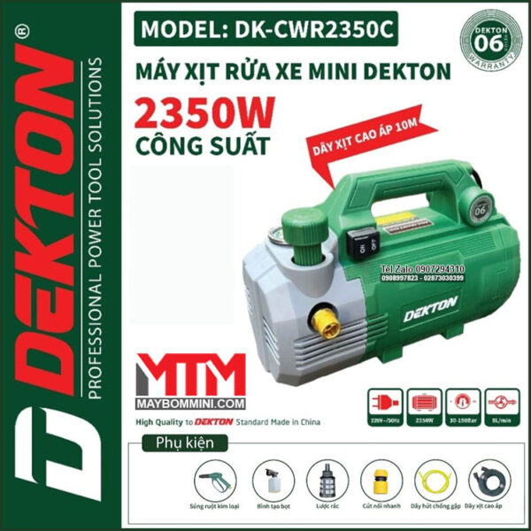 May rua xe ap luc cao 220V 2350W 8L Dekton DK CWR2350C chinh hang gia re cao cap MTM