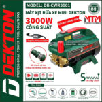 Máy xịt rửa áp lực cao 220V 3000W 180bar 14L Dekton DK-CWR3001 tự động có chỉnh áp