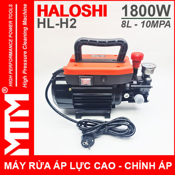 May rua xe gia dinh mini ap luc cao 220V 1800W 8L 10Mpa Haloshi HL H2 loi dong chinh ap cao cap