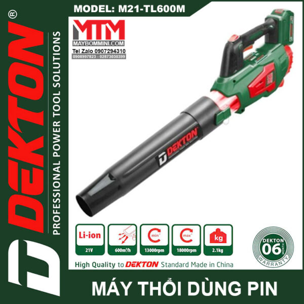 May thoi la thoi bui Dekton 21V M21 TL600M pin chan pho thong chua kem pin va sac
