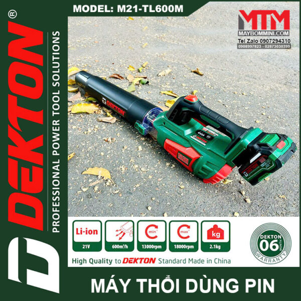 May thoi la thoi bui Dekton 21V M21 TL600M pin chan pho thong gia re chinh hang