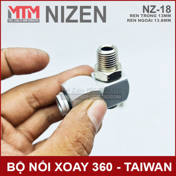 Noi xoay 360 inox ren ngoai 13mm