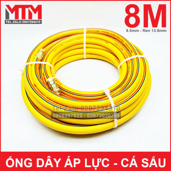 Ong ap luc rua xe phun thuoc sau 8mm ren 13mm 8 met Crocodile Ca Sau