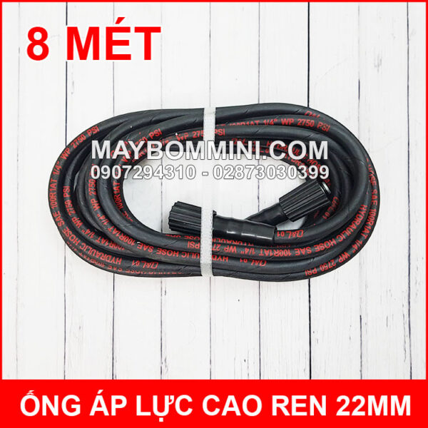 Ong day bo ap luc cao ren 22mm 8 met