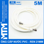 Ong day cap nuoc tuoi cay rua xe ve sinh nha cua ren inox 21mm 5met