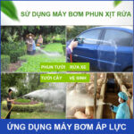 Phun xit rua tuoi cay bang bom ap luc mini kep