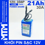 Pin 12V 30A 3S6P 18650 21Ah MTM chinh hang