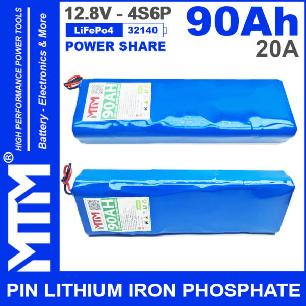 Pin 12v 90Ah 4S6P 20A MTM