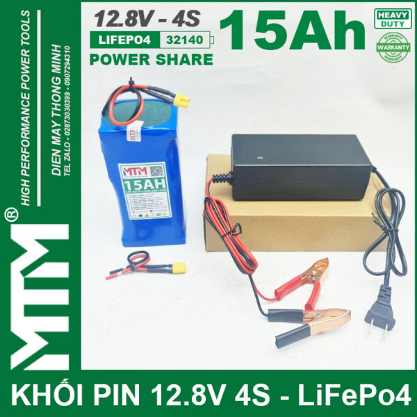 Pin 12v8 15Ah 30A 4S Mtm cell 32140 kem sac