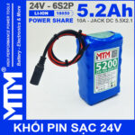 Pin 24V 10A 6S2P 18650 MTM 5200mah gia re chat luong cao