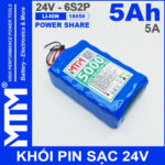 Pin 24V 5A 6S2P 18650 MTM 5000mah gia re chinh hang