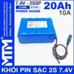 Pin 7V 8V 10A 2S5P 21700 MTM 20000mah gia re cao cap