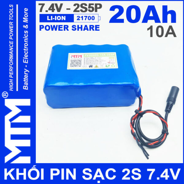 Pin 7V 8V 10A 2S5P 21700 MTM 20000mah gia re cao cap