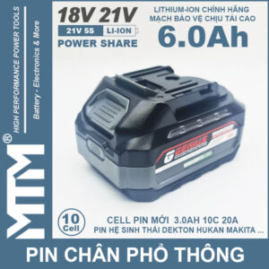 Pin chan pho thong 10cell 6000MAh 80A Led bao pin 2 ben