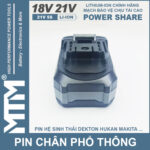 Pin chan pho thong 10cell 80A Led bao pin 2 ben mat sau