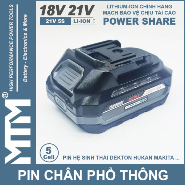 Pin chan pho thong 5cell 80A Led bao pin 2 ben