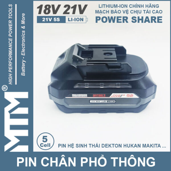 Pin chan pho thong 5cell 80A Led bao pin 2 ben cao cap
