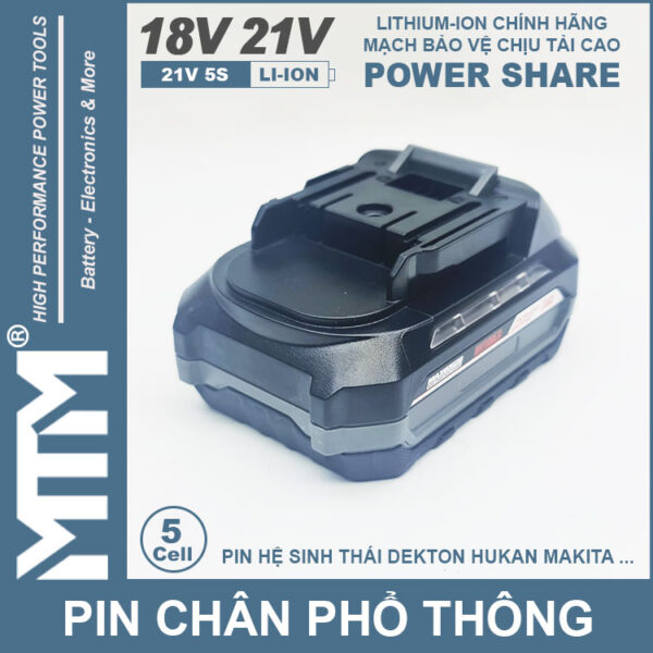 Pin chan pho thong 5cell 80A Led bao pin 2 ben gia re chinh hang