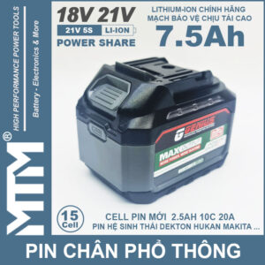Pin chan pho thong 7500mAh 15cell 80A Led bao pin 2 ben