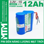 Pin den nang luong mat troi 3v2 12Ah 12000mAh cell pin sat Lifepo4 32700 chinh hang