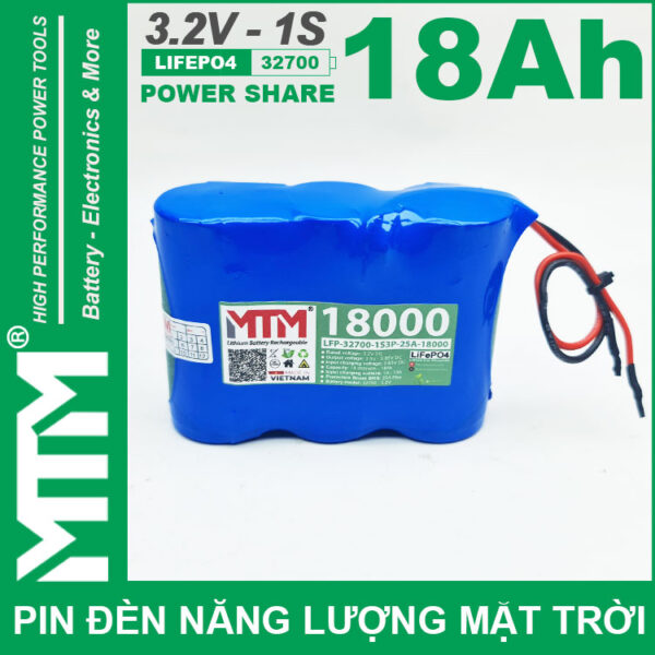 Pin den nang luong mat troi 3v2 18Ah 18000mAh cell pin sat Lifepo4 32700