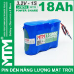 Pin den nang luong mat troi 3v2 18Ah 18000mAh cell pin sat Lifepo4 32700 chinh hang cao cap