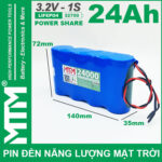 Pin den nang luong mat troi 3v2 24Ah 24000mAh cell pin sat Lifepo4 32700 kich thuoc