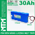 Pin den nang luong mat troi 3v2 30Ah 30000mAh cell pin sat Lifepo4 32700 kich thuoc