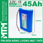 Pin den nang luong mat troi 3v2 45Ah 45000mAh cell pin sat Lifepo4 32140 kich thuoc