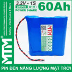Pin den nang luong mat troi 3v2 60Ah 60000mAh cell pin sat Lifepo4 32140